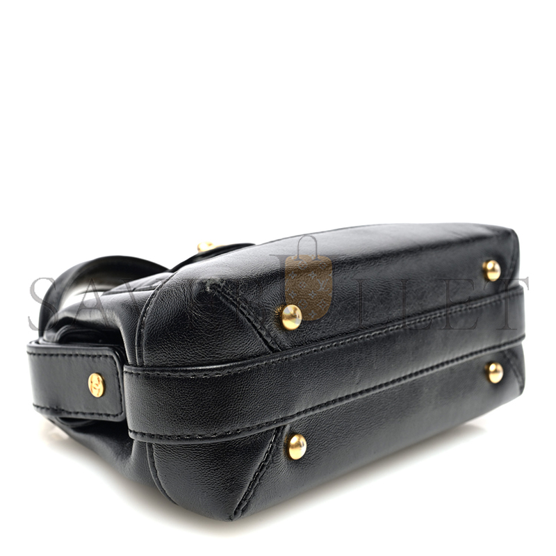CHANEL SHINY LAMBSKIN QUILTED MINI COCODOC TOP HANDLE BAG BLACK AS4958 (18*12*7cm)